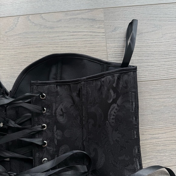 Vintage Black Lace-Up Corset Top Never Worn - Picture 5 of 12